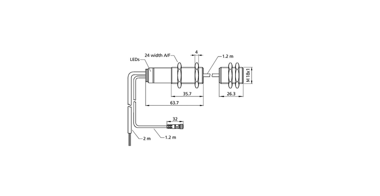 Датчик двойного листа Microsonic dbk+4/Empf/M18/3CDD/ M18