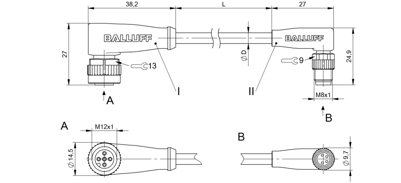 Соединительный кабель Balluff BCC M425-M324-3F-304-VX8434-015