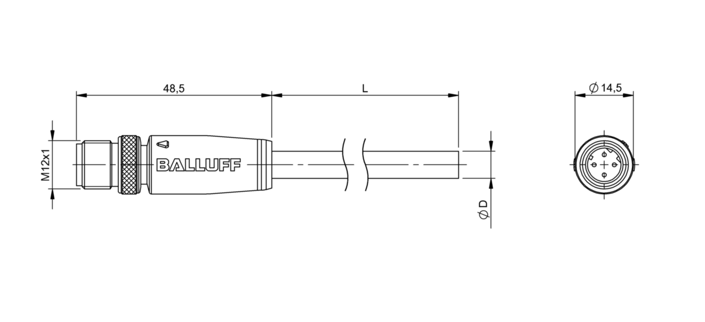 Разъем с кабелем Balluff BCC M414-0000-2D-168-ES64N9-400