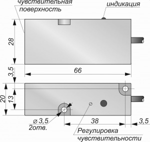 Емкостной датчик СКБ Индукция E15-NO/NC-NPN