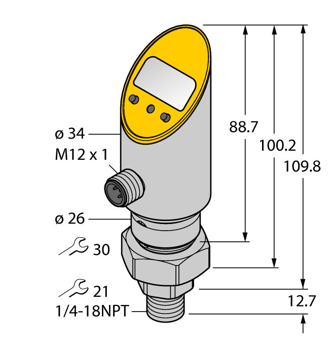 Датчик давления TURCK PS100R-503-LI2UPN8X-H1141/3GD