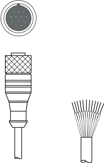 Разъем с кабелем Leuze Electronic KD U-M23-CA-P1-100