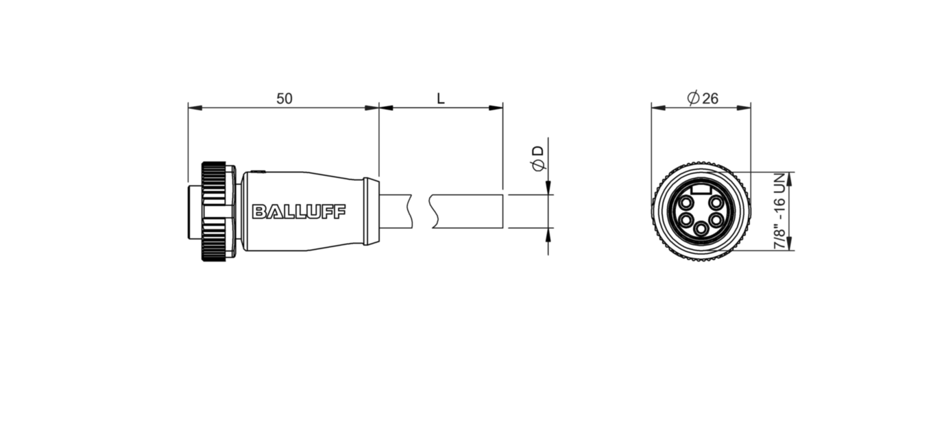 Разъем с кабелем Balluff BCC A315-0000-10-063-PX05A5-100