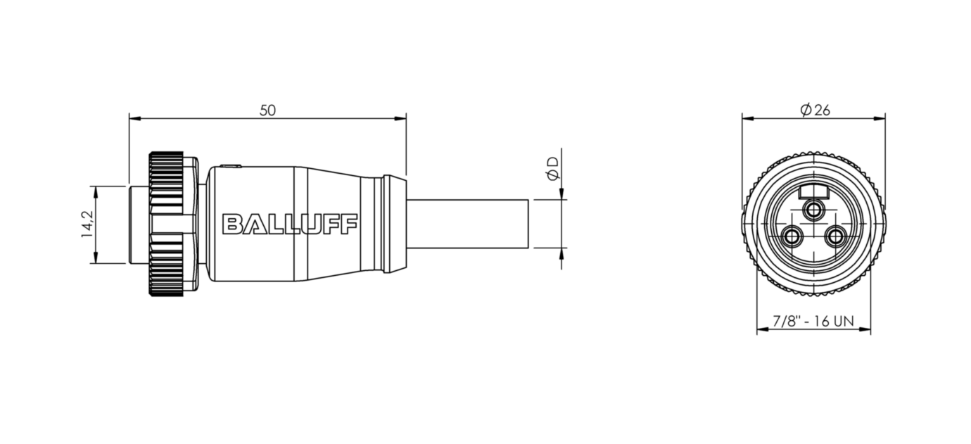 Разъем с кабелем Balluff BCC A313-0000-10-097-PX03A5-100
