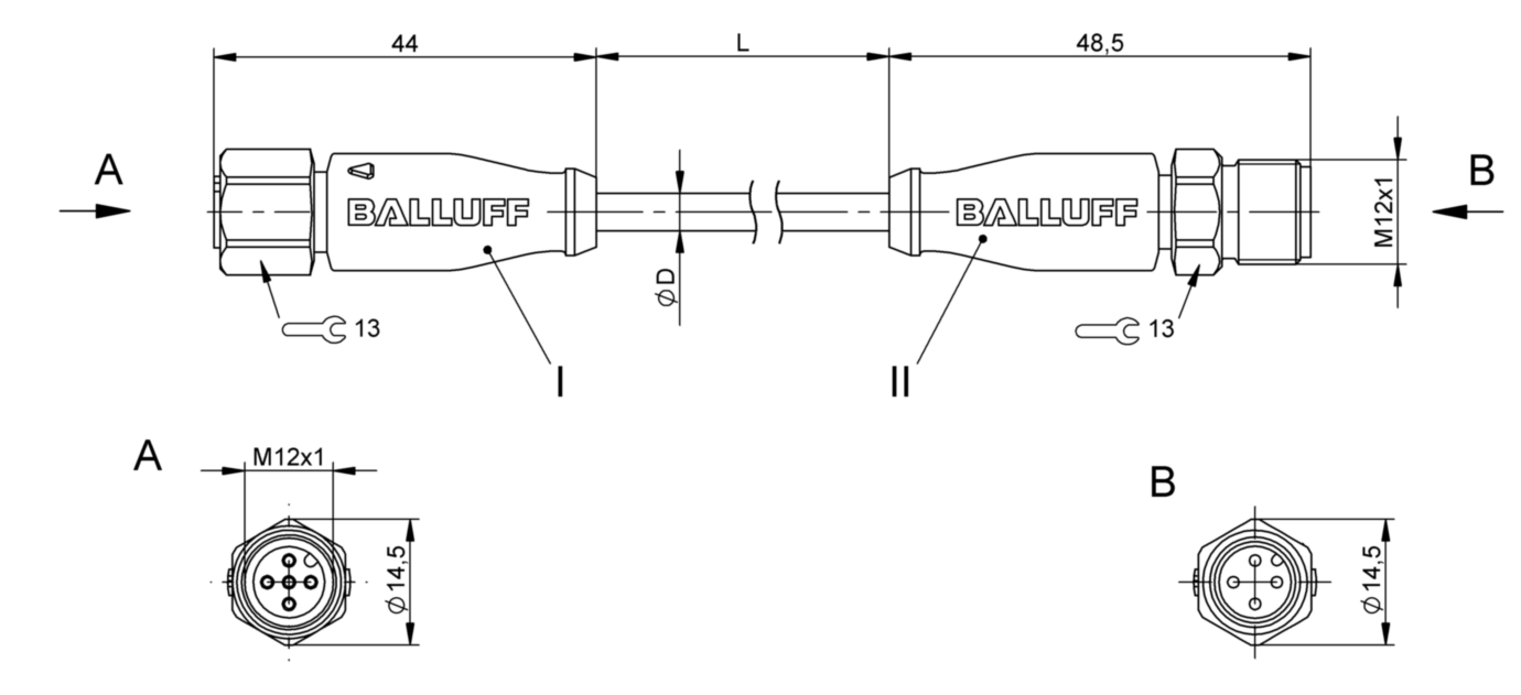 Соединительный кабель Balluff BCC S415-S414-3A-304-PX0434-030