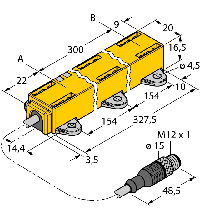 Датчик линейных перемещений TURCK LI300P1-Q17LM1-LIU5X2-0.3-RS5