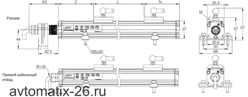 Датчик линейных перемещений AMT Linear Position Sensor LPS1-KS50VSB0320MHD61N1A110