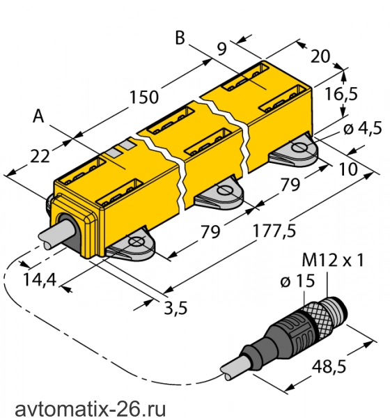 Датчик линейных перемещений TURCK LI150P1-Q17LM1-LIU5X2-0.3-RS5