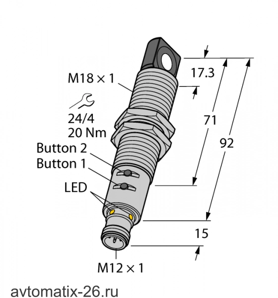 Ультразвуковой датчик TURCK RU130U-M18ES-LIU2PN8X2T-H1151