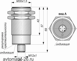 Емкостной датчик СКБ Индукция E06-NO/NC-NPN-P-ПГ(Текаформ)