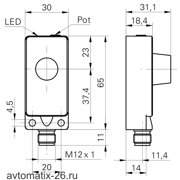 Ультразвуковой датчик предельного уровня Baumer UNDK 30P3703/S14
