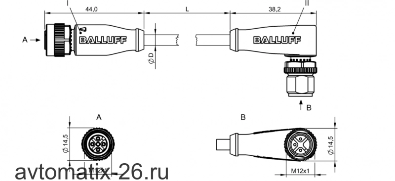 Соединительный кабель Balluff BCC M415-M423-3A-300-VX8334-015