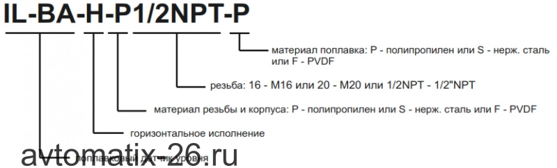 Поплавковый датчик уровня INNOLevel IL-BA-H-P20-P