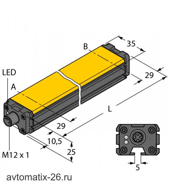 Датчик линейных перемещений TURCK LI500P0-Q25LM0-ELIUPN8X3-H1151