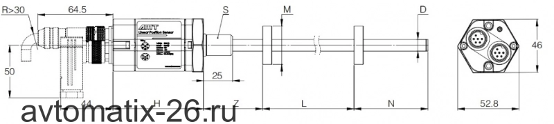 Датчик линейных перемещений AMT Linear Position Sensor LPS2-KH10MSN0200MHC52B1C343TX0010