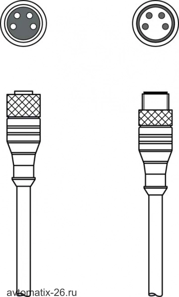 Соединительный кабель Leuze Electronic KDS U-M8-4A-M8-4A-P1-006
