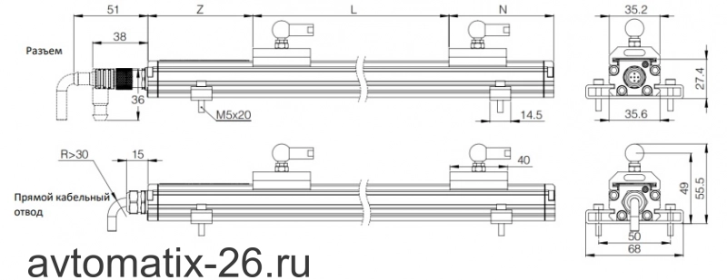 Датчик линейных перемещений AMT Linear Position Sensor LPS1-CS50VSB0765MHC51N1A110
