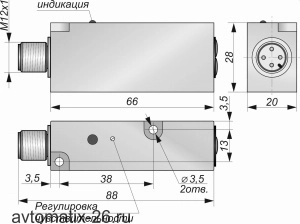 Оптический датчик СКБ Индукция O013-NO/NC-PNP-P(с регулировкой)