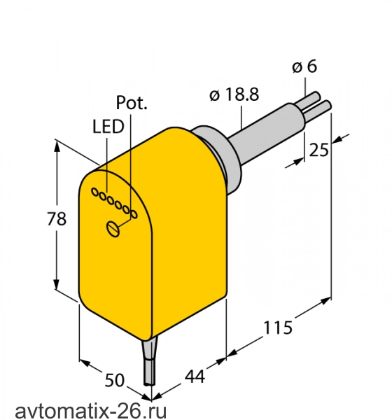 Датчик потока TURCK FCS-HA2P-VRX/24VDC/AL115 6M