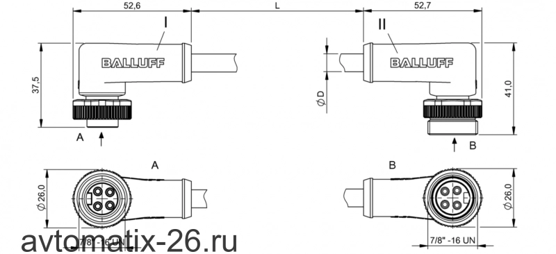 Соединительный кабель Balluff BCC A324-A324-30-304-EX44W6-003