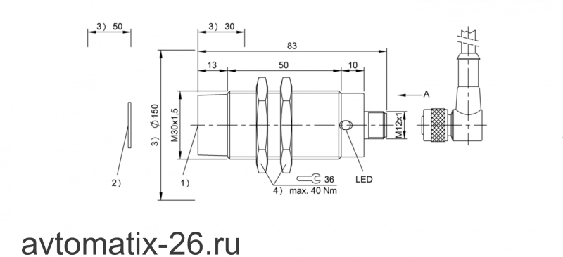 RFID головка чтения/записи Balluff BIS M-400-045-001-07-S4