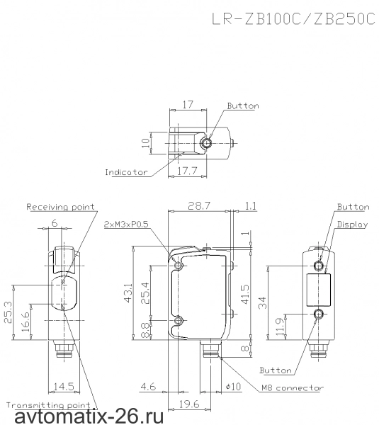 Лазерный датчик смещения KEYENCE LR-ZB250CP