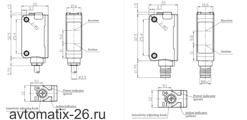 Оптический датчик LANBAO PSE-YC15DNRV