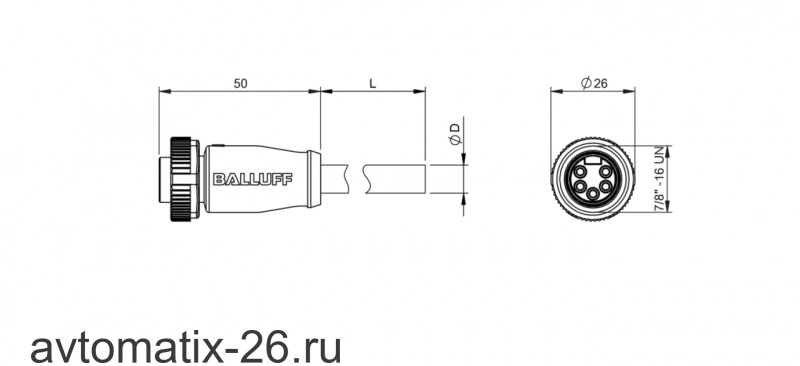 Разъем с кабелем Balluff BCC A315-0000-10-063-PX05A5-100