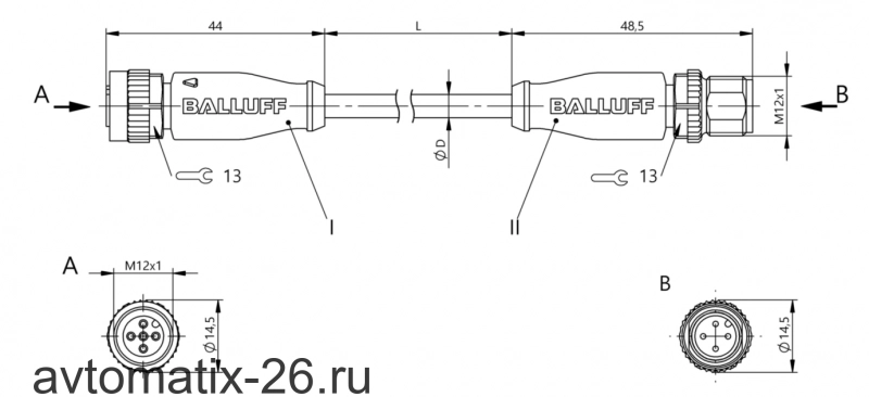 Соединительный кабель Balluff BCC M415-M414-3A-304-VX8434-030