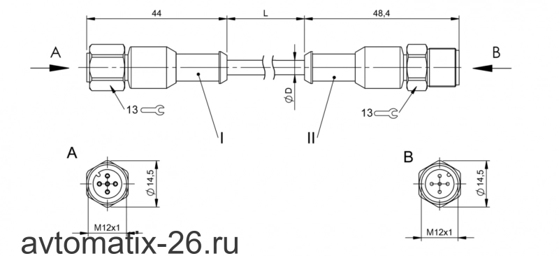 Соединительный кабель Balluff BCC S4B5-S4B5-3A-313-YX8534-100-C009