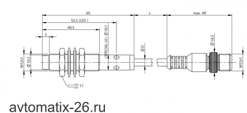 Индуктивный датчик расстояния Balluff BAW M12MF2-UAC40F-BP01,5-GS04