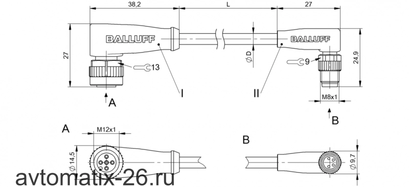 Соединительный кабель Balluff BCC M425-M324-3F-304-PX0434-050