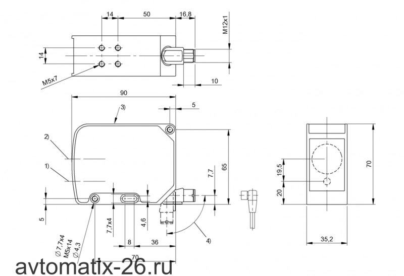Оптический датчик расстояния Balluff BOD 63M-LA03-S115