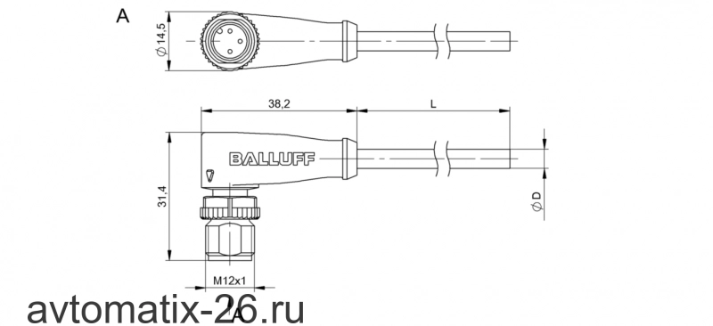 Разъем с кабелем Balluff BCC M423-0000-2A-001-PX0334-200