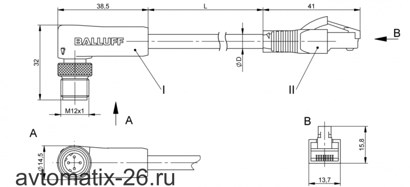 Соединительный кабель Balluff BCC M424-E894-8G-695-EX64N9-150
