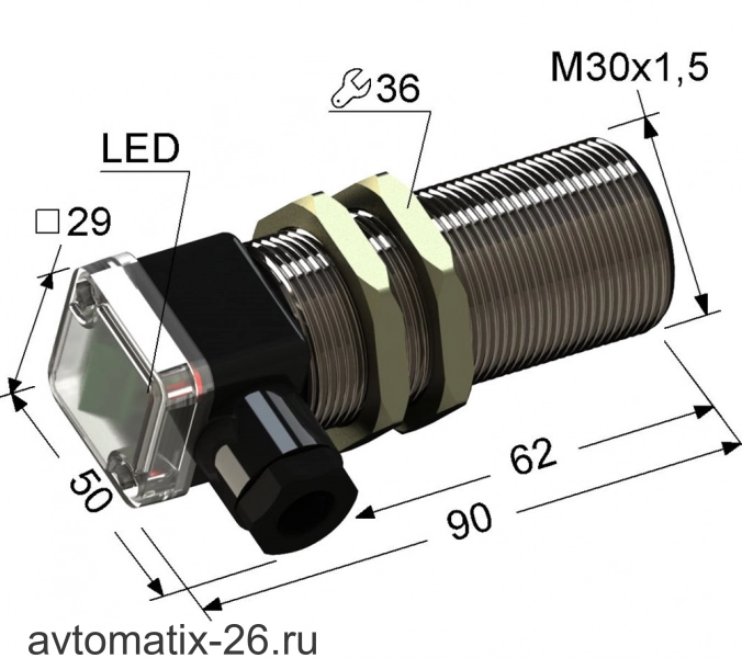 Индуктивный датчик с аналоговым выходом Мега-К PS2D-30M90-10B91-B
