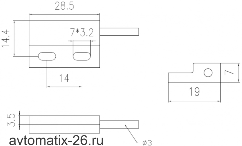 Магнитный герконовый датчик LANBAO FT13DLO