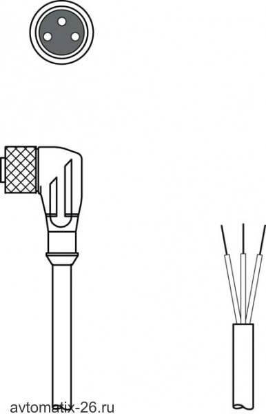 Разъем с кабелем Leuze Electronic KD U-M8-3W-V1-100-DP