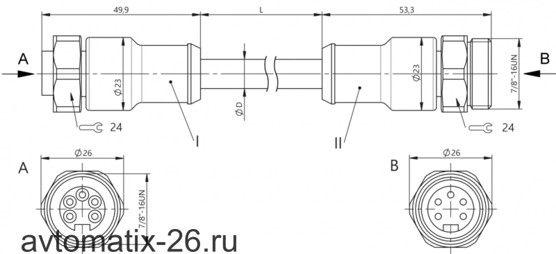Соединительный кабель Balluff BCC C3B5-C3B5-30-335-YX85A5-006-C009