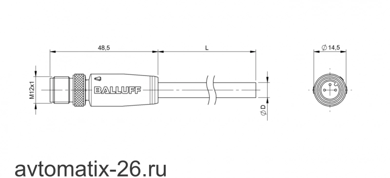 Разъем с кабелем Balluff BCC M413-0000-2A-037-VS8334-050