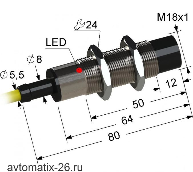 Индуктивный датчик с аналоговым выходом Мега-К PS2D-18M80-8N91-Z