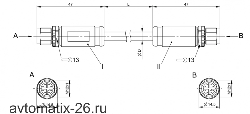 Соединительный кабель Balluff BCC M418-M418-6X-378-PS58N9-050