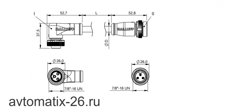 Соединительный кабель Balluff BCC A323-A313-30-345-VX43W6-100