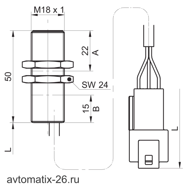 Индуктивный датчик расстояния Baumer IR18V.D08L-F50.UA1Z.9BDU/0035_A002_E010