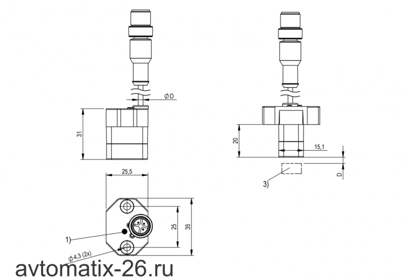 Индуктивный датчик линейных перемещений Balluff BIP AD0-F014-01-EP00,5-S4-510