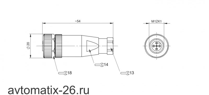 Разъем Balluff BCC M435-0000-1A-000-45X450-000