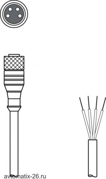 Разъем с кабелем Leuze Electronic KD U-M8-4A-P1-030