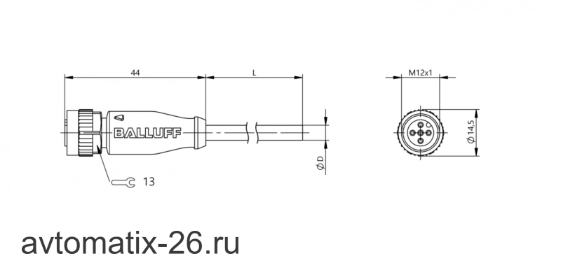 Разъем с кабелем Balluff BCC M415-0000-1A-005-VX8334-020