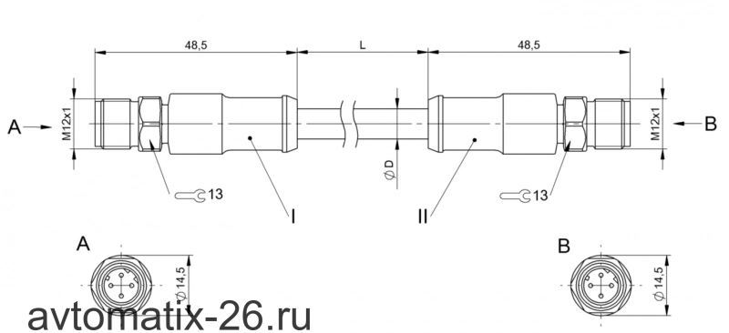 Соединительный кабель Balluff BCC S4B4-S4B4-6D-331-PS54N2-020-C009