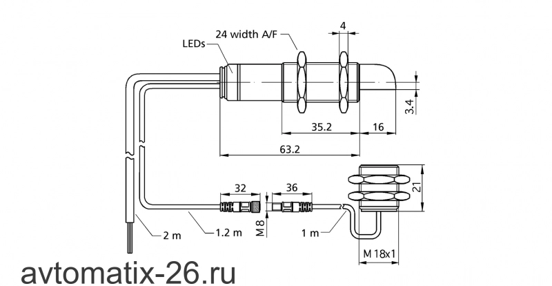Датчик двойного листа Microsonic dbk+4/WK/3CDD/M18 E+S
